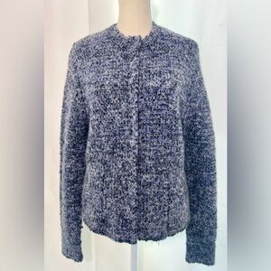 TSE CASHMERE wool camel blend snap front CARDIGAN SWEATER